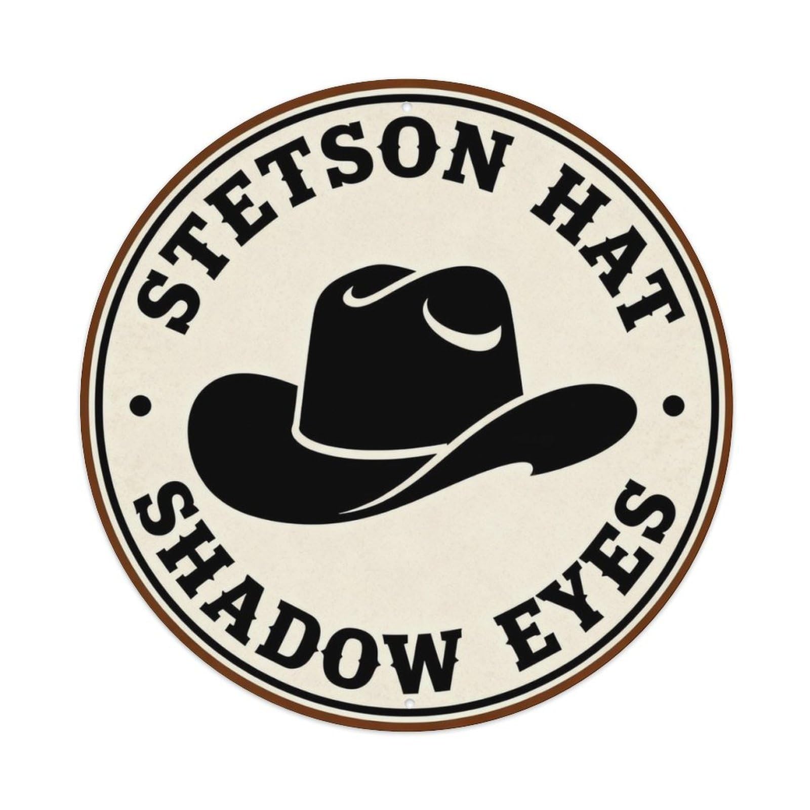 Stetson Hat Shadow Eyes Metal Tin Sign Plaque