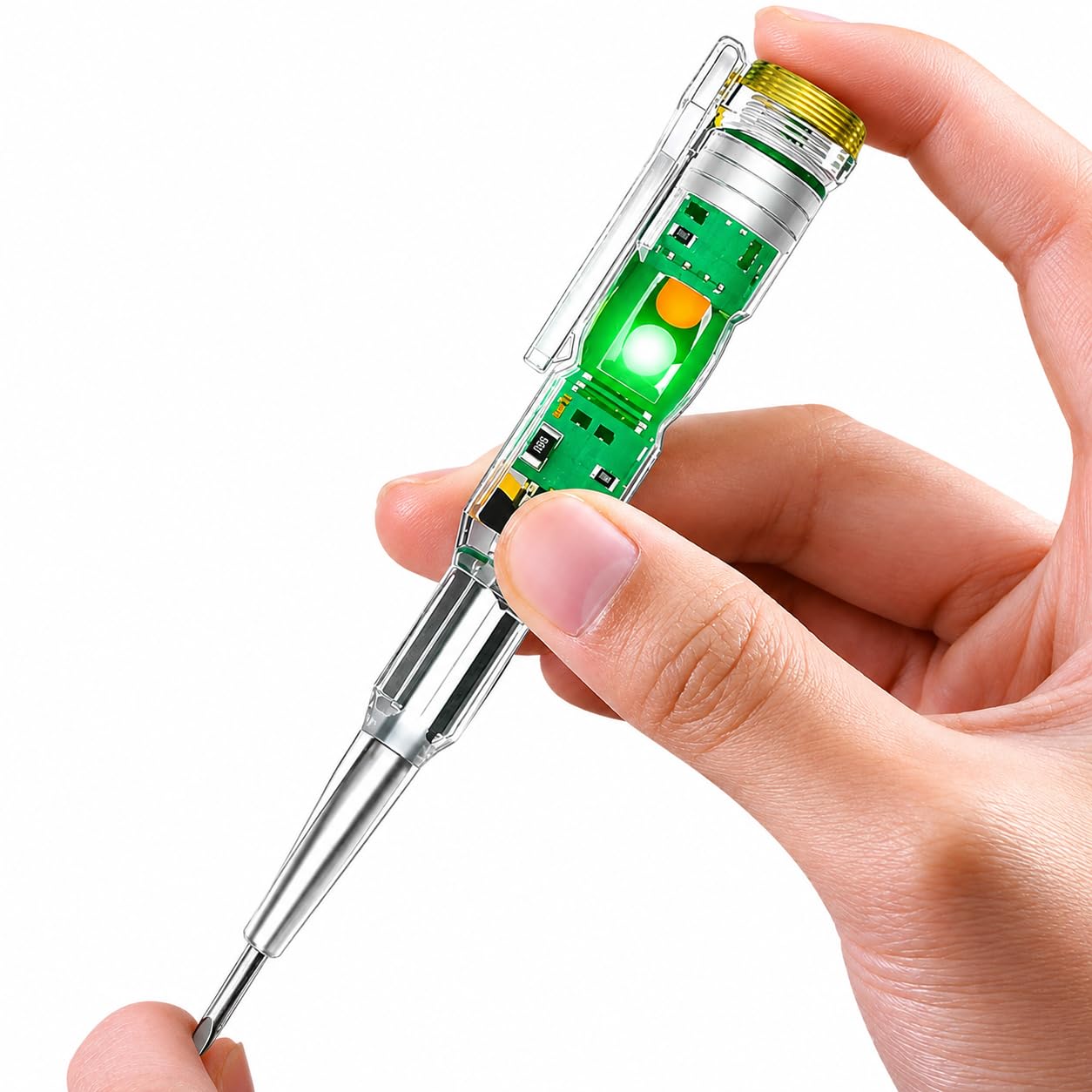 Intelligent Voltage Tester Pen, LED Electric Test Screwdriver, Portable Voltage Detector & Electrical Test Tool with High-Brightness LED Indicator, Multi-Function Tester for Home & Electrical Work-image-20
