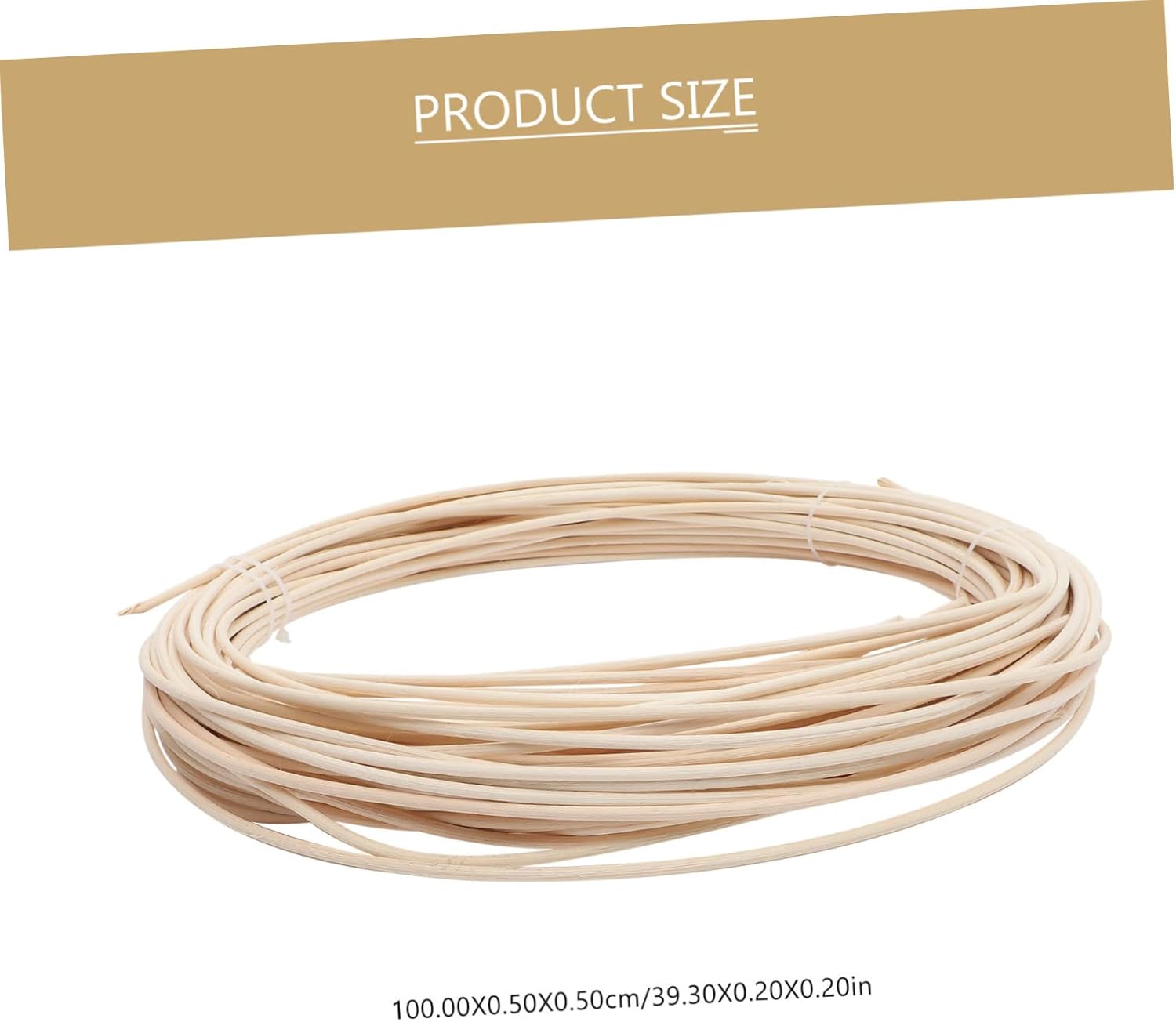 KALLORY 1Roll Natural Rattan Cane Round Weaving Material for DIY Lampshade Basket Chair Repair Handicrafts Supplies with Smooth Surface and Heat Resistance