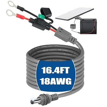 16.4 FT Starlink Mini Direct Battery Power Cable [No Boost Converter Needed] Waterproof 18AWG Starlink Mini Power Cable with 15A Fuse, Starlink Car Adapter Direct to Car, RV, or Marine Battery