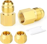 Vista 26 de GASHER 10 piezas de conector de tubo con abocinamiento SAE de latón, conector de tuerca de 1/2 pulgada para aire acondicionado, extensión de cobre
