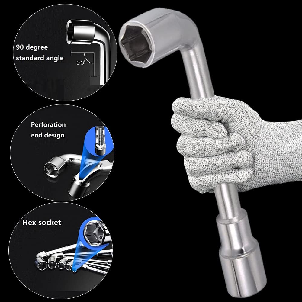 Utoolmart Metric L Shaped Angled Hex Socket Wrench, 14mm Socket Wrenches, Matte Treatment, Cr-V, 1 Pcs