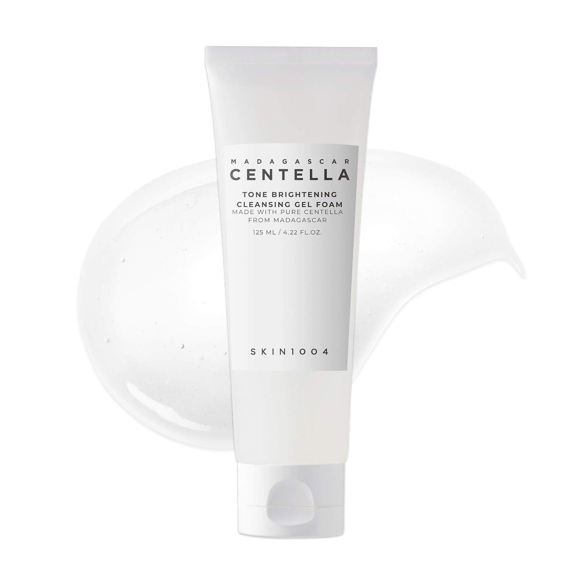 SKIN1004 Tone Balancing Cleansing Gel Foam, 125ml, Makeup Remover & Face Cleanser with Madagascar Centella Asiatica & MadeWhite, Korean Hydrating Gel Facial Cleanser, Korean Skinca