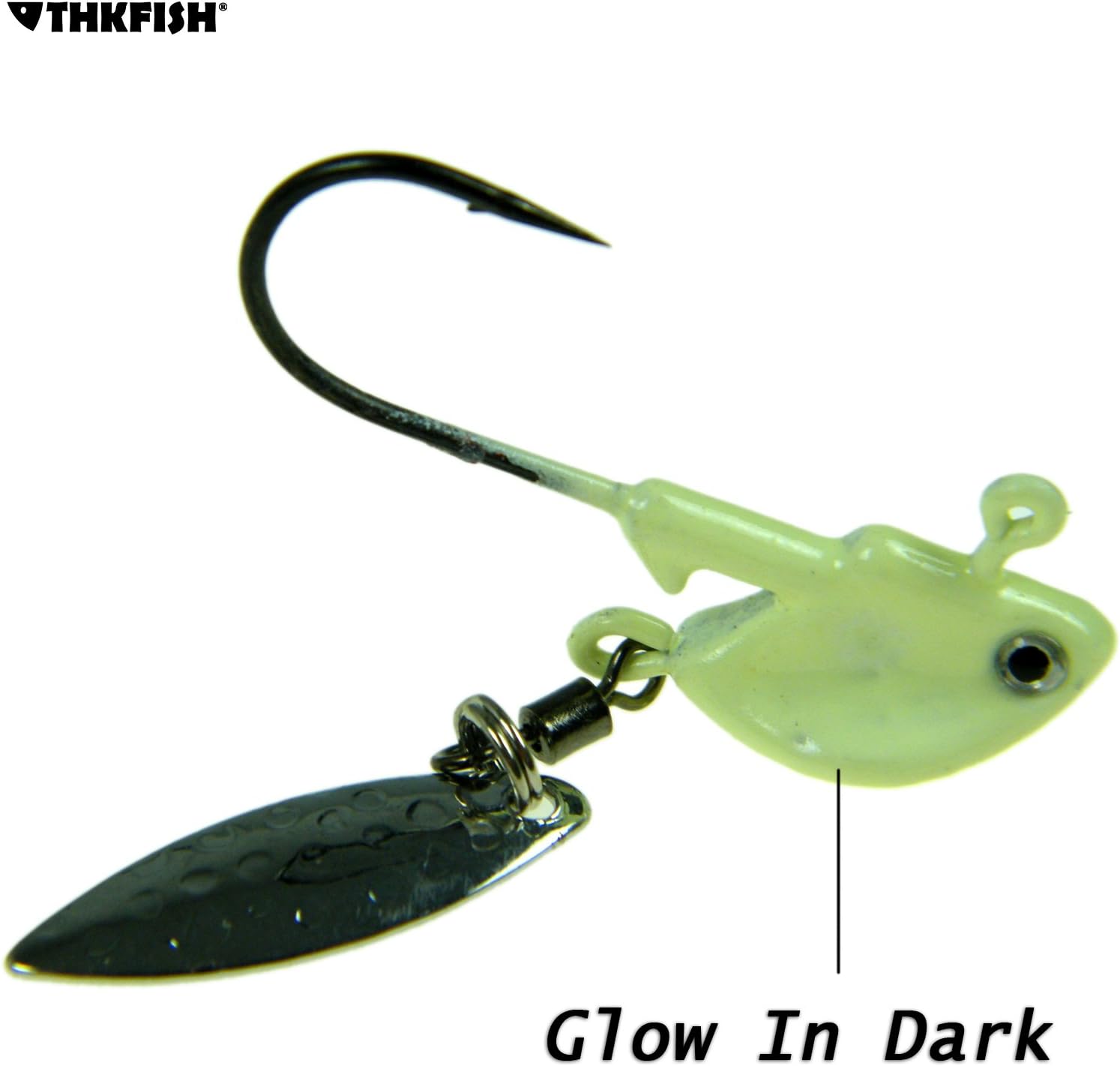 Amazon グローthkfish釣りジグ 10個3 5 G 7 G 10 G 14 G釣りルアーフック光グローリード釣りジグヘッドwith Bladeスプーンスピナー釣りジググロー Thkfish オモリ シンカー