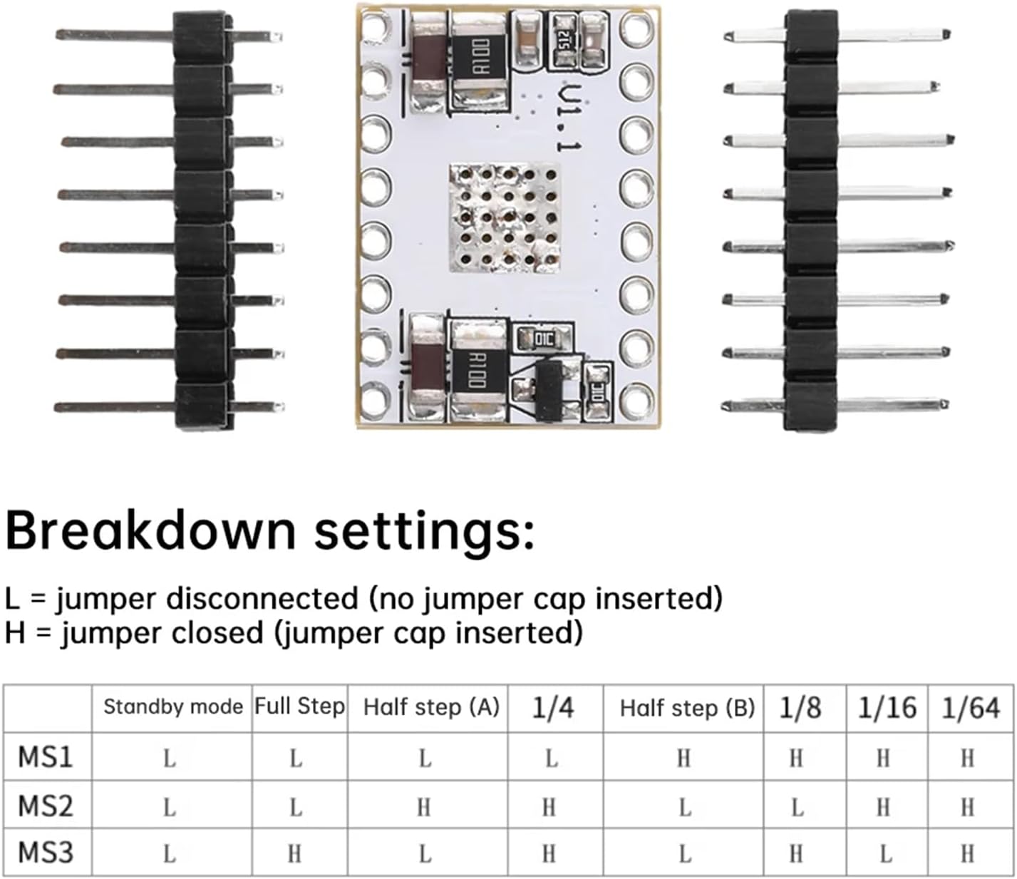 TB67S109 Stepper Motor Driver Module, 9-50V 4A, for 42/57 Motors Control Drive Integrated Board