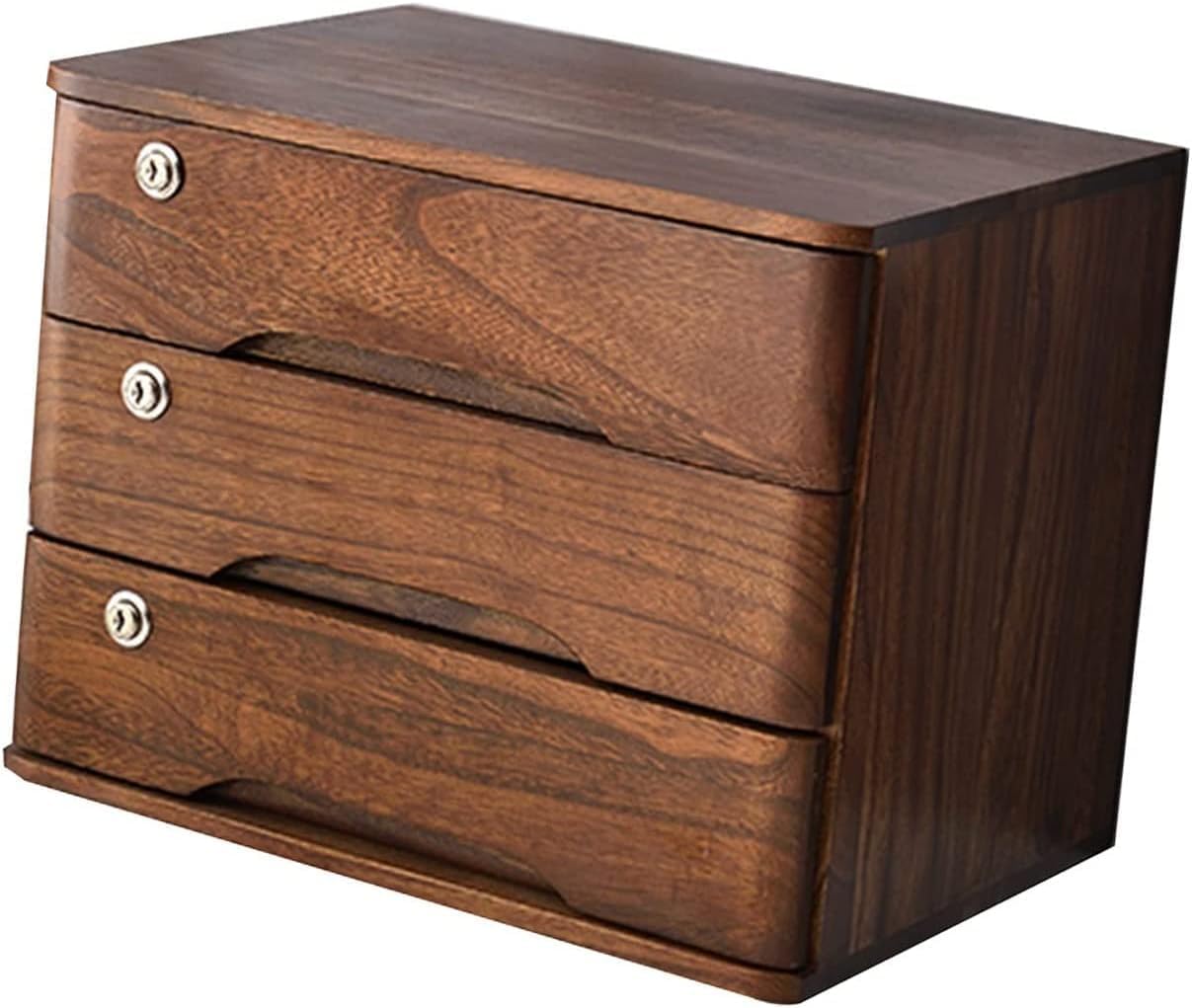 Desktop File Cabinet with Lock 3-Drawer Flat File Storage Secure Office Filing Cabinet for Documents Data Storage Solution and Stylish Design