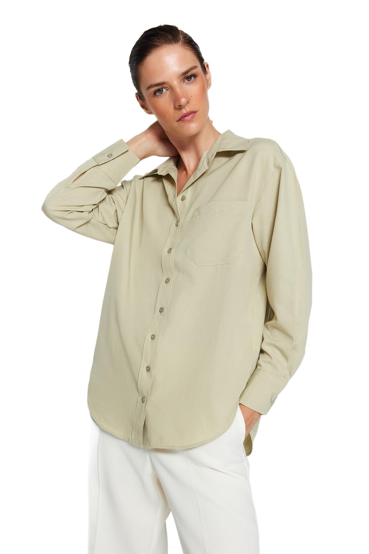 Trendyol Shirt - Gray - Oversize