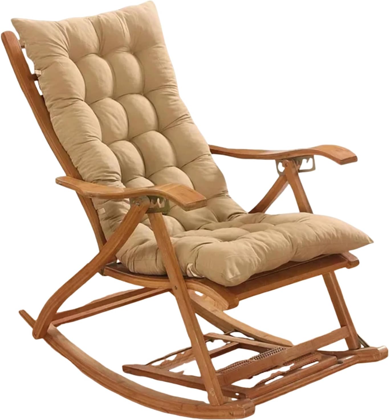 47 Inch Patio Lounge Chair Cushion, High Back Recliner Lounger Cushion with Ties, Rocking Chair Sofa Cushion Bench Cushion (Yellow)