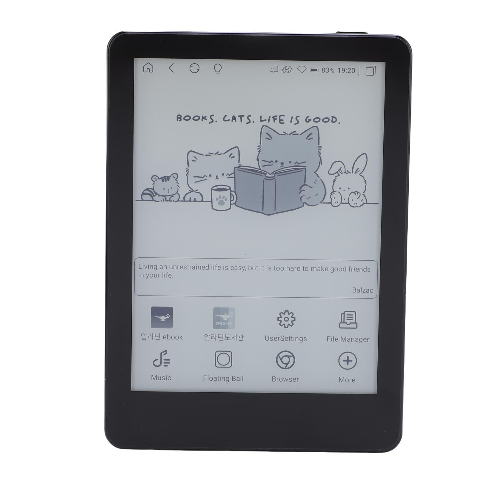 Diyeeni 6-Zoll-Touchscreen-E-Book-Reader für 11, 4 GB RAM, 64 GB Speicher 300 PPI mit Leselicht und 2500-mAh (Black)