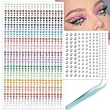 NOOEPC Face Gems Hair Gems, Self-Adhesive Face Jewels Eye Jewels Rhinestones 3/4/5/6 mm DIY Face Gems Stick on, Hair Body Rhinestones Gems Crystals Pearls for Face Eyes Makeup Body, Crafts