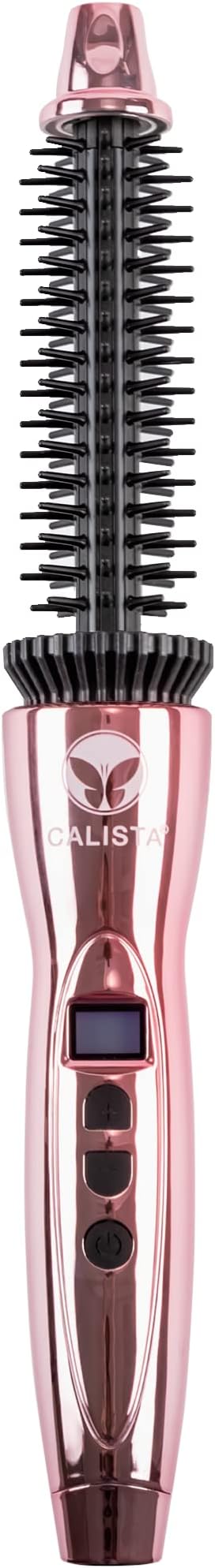 CALISTA Perfecter Pro Heated Round Brush | Lift, Volumize, and Style with No Heat Damage for Healthier-Looking Hair | 4 Sizes for Most Hair Types | Dual Voltage & Adjustable Temp (0.5, Rose Gold)