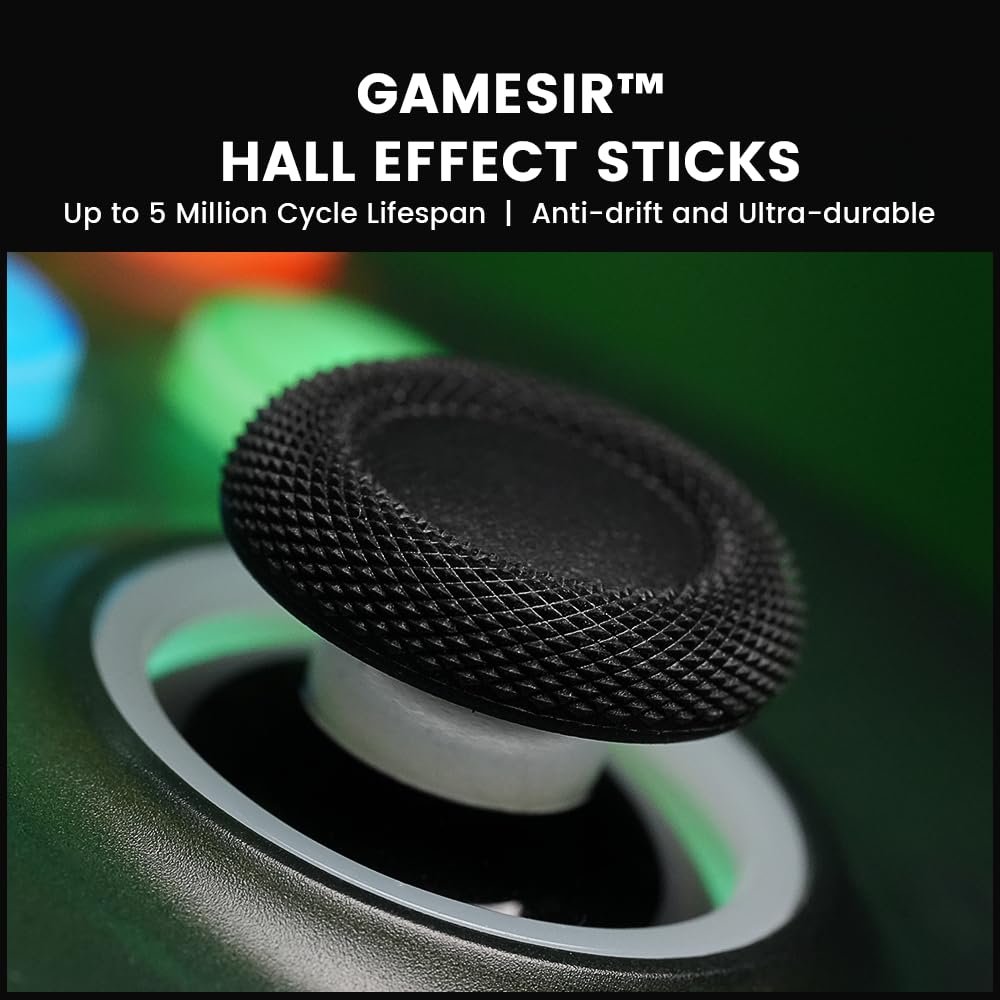 GameSir T7 Pro Mando con cable Xbox/PC – Verde retro, Efecto Hall, RGB