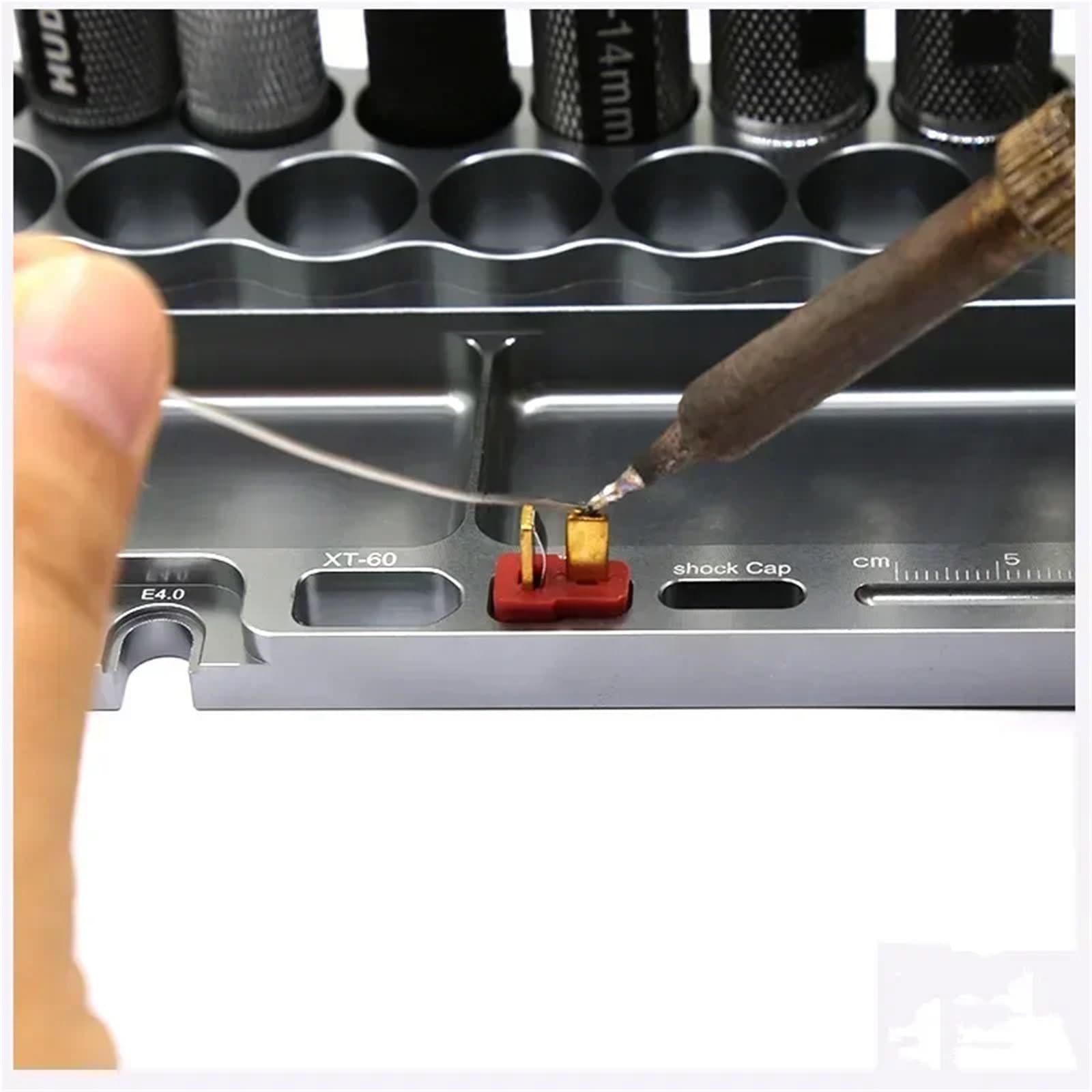 Piezas Mejora RC Destornillador Coche con Control Remoto para Coches Teledirigidos Estante Herramientas Reparación Kit Hexagonal Soporte Almacenamiento Llave 18 Agujeros