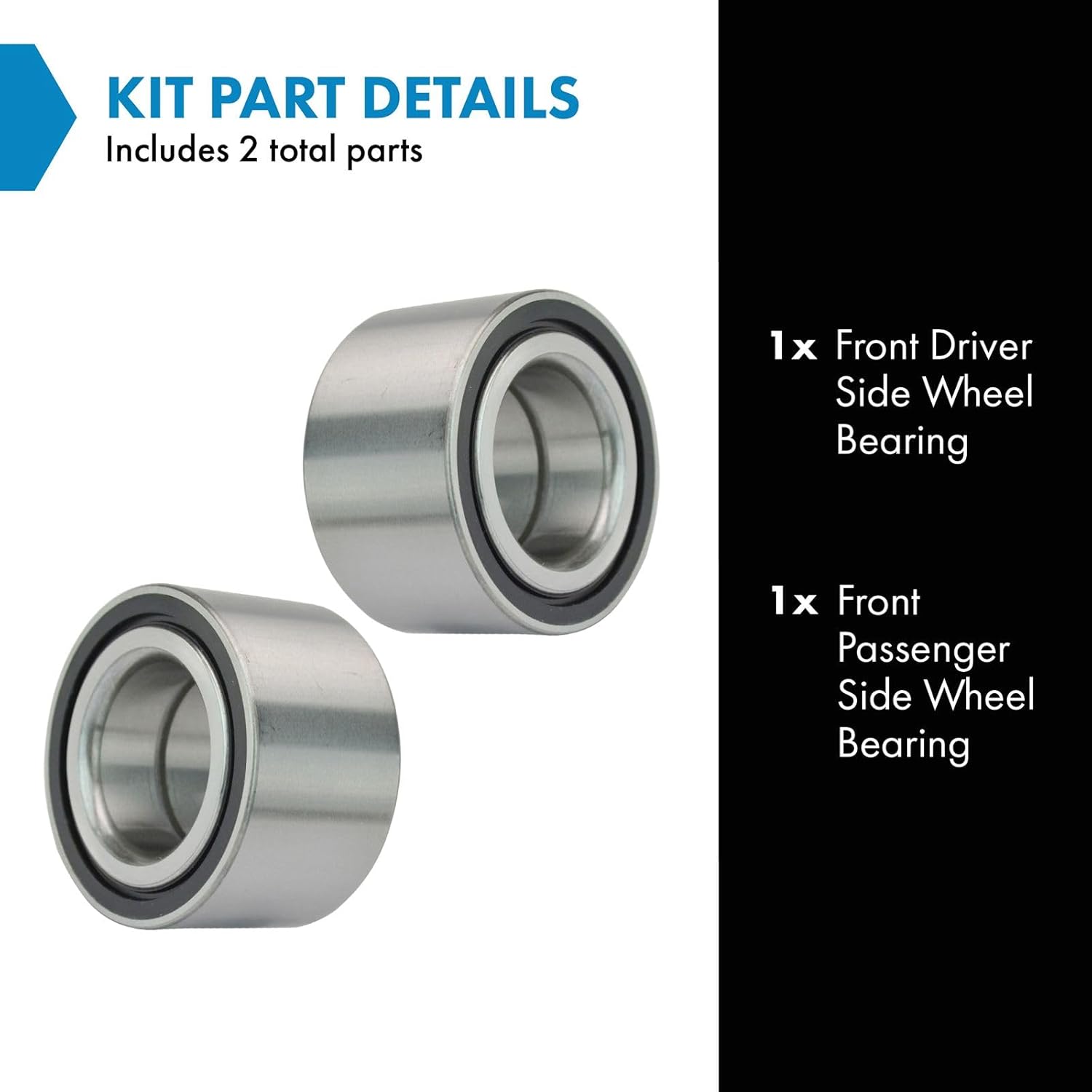 TRQ Front Wheel Bearing Set Compatible with 2013-2014 Acura ILX 2006-2021 Honda Civic