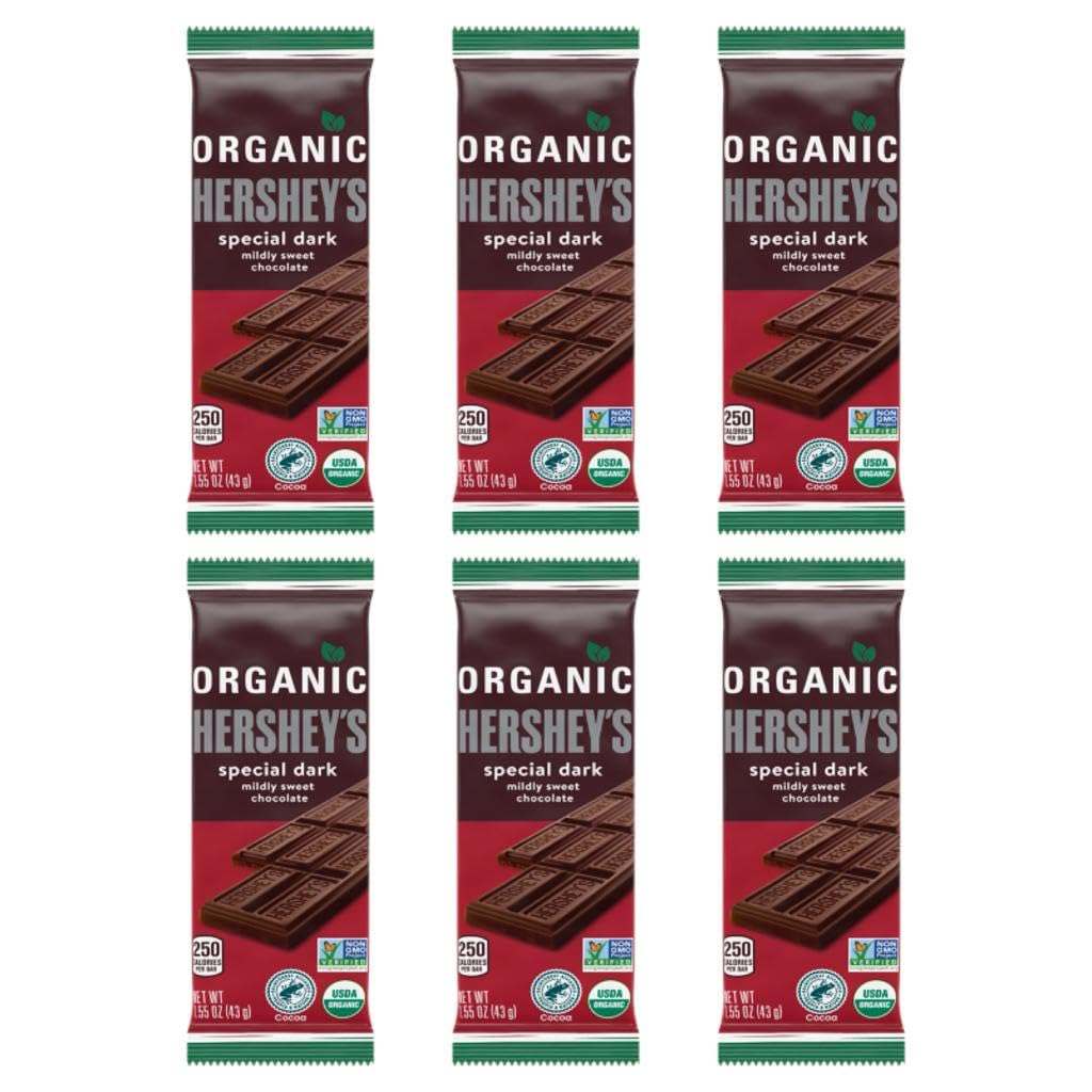 SPECIAL DARK Mildly Sweet Organic Dark Chocolate Candy, Individually Wrapped, 1.55 oz 12 BarsUSDA Organic
