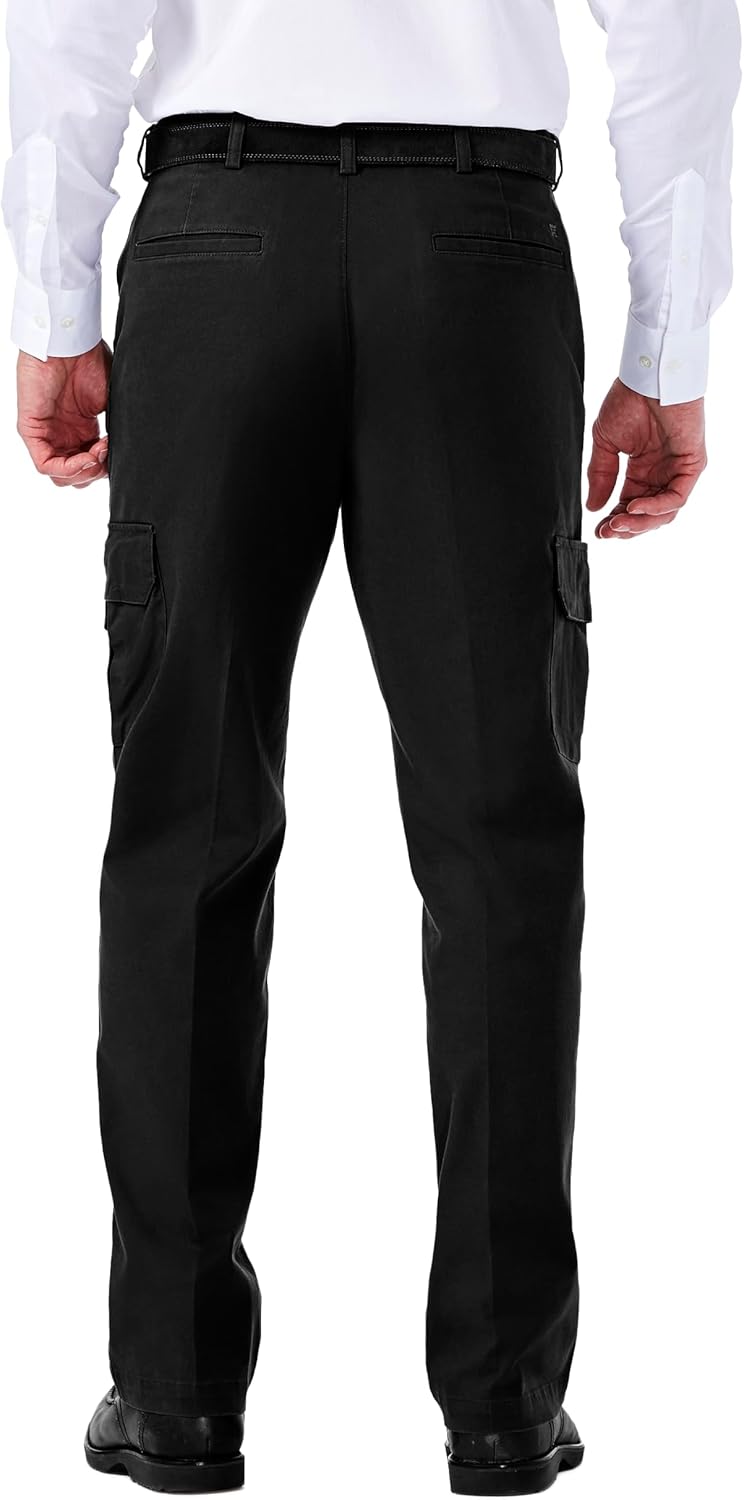 Haggar Men's Comfort Stretch Classic Fit Flat Front Cargo Pant - Regular and Big & Tall Sizes - Image 3