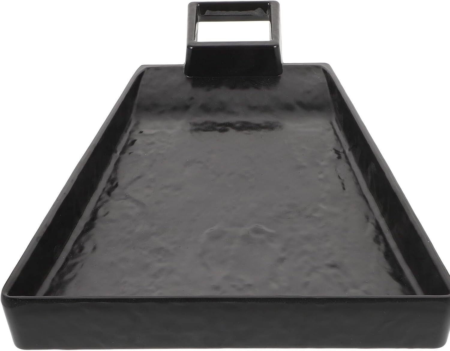 BESPORTBLE Creative Shovel-shaped Melamine Plate, Black Plastic Food Dish for Outdoor Dining, Appetizer and Dessert Serving, Bbq Snack Plate for Picnic and Party