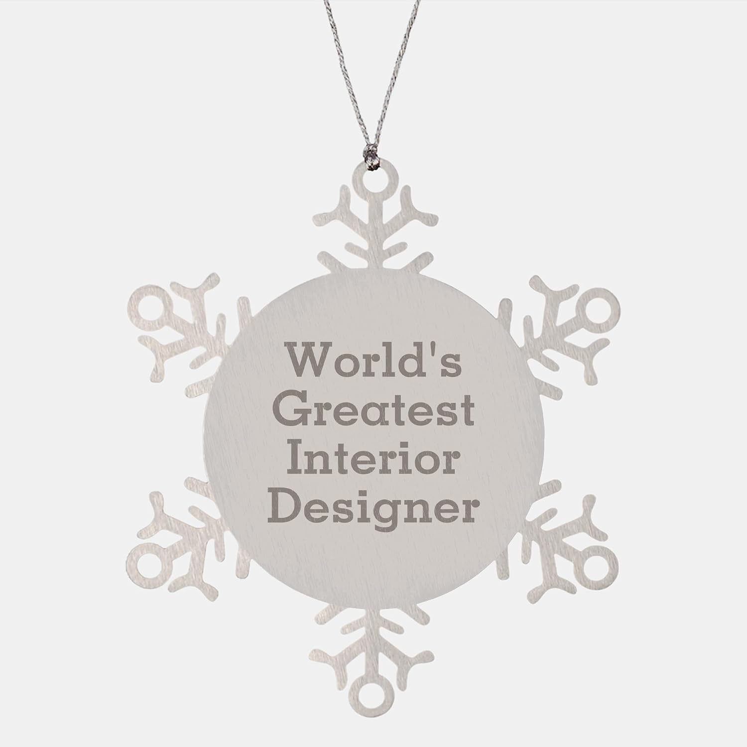 World's Greatest Interior Designer Snowflake Ornament, Gifts from Friends, Family, or Coworkers, Christmas Unique Gifts, Interior Designer Gifts