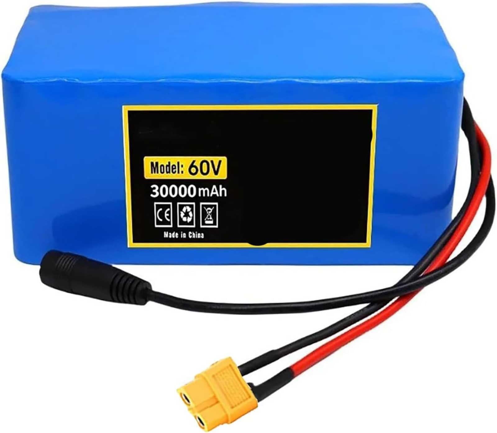 E-Bike Battery 60V 30AH Electric Bicycle Battery with BMS Board with Charger Lithium Battery Pack for 200W 350W 500W 750W 800W 900W 1000W Motors XT60