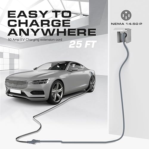 Miniatura 9 de Cable de extensión de 50 amperios para RV y EV de 15 pies  NEMA 14-50 - Cable de extensión de cargador Tesla  250 voltios (STWAWG) - Listado ULETL