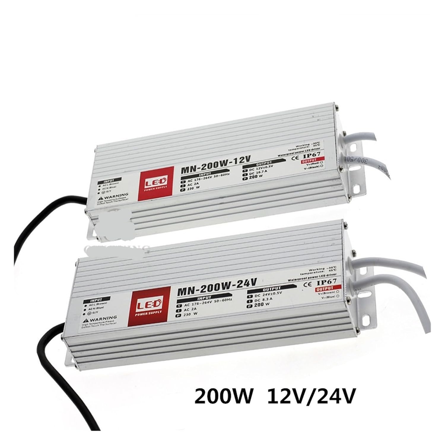 1 Pcs LED Driver DC12V 24V IP67 Outdoor Light Waterproof Lighting Transformer 12V Power Supply 10W 20W 30W 45W 60W 100W 200W 300W(150W,12V)