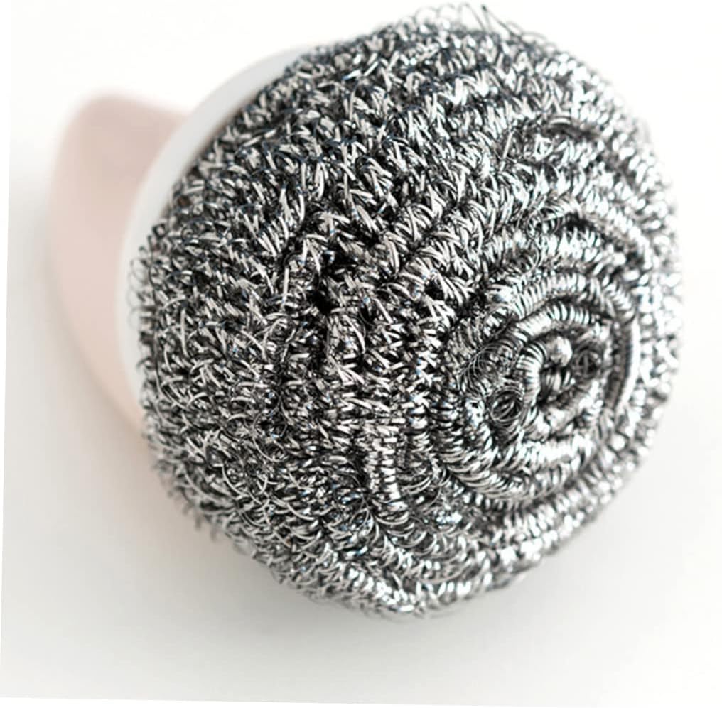 Gatuida 6pcs Stainless Steel Kitchen Scourers Creative Handles Wire Cleaning Brush Grey for Efficient Cookware Scrubbing
