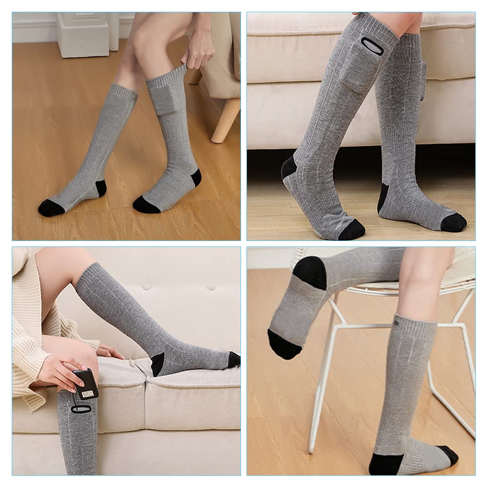Beheizbare Socken Damen - Elektrische Wärmesocken Mit 4000mAh Akku & 3 Heizstufen