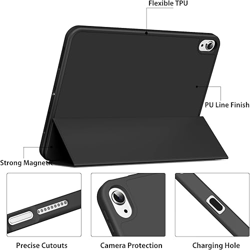 Miniatura 5 de Kenke Funda para iPad de 1110 generación con soporte para lápices de 1110.9 pulgadas 2025 A162022, carcasa trasera de TPU suave, funda híbrida