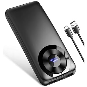 Power Bank, 10000mAh PowerBank Ricarica Rapida con Ingresso e Uscita USB - C Batteria Esterna, Caricatore Portatile Display LED per iPhone 15 / 16 / Pro / Pro Max, Bianco
