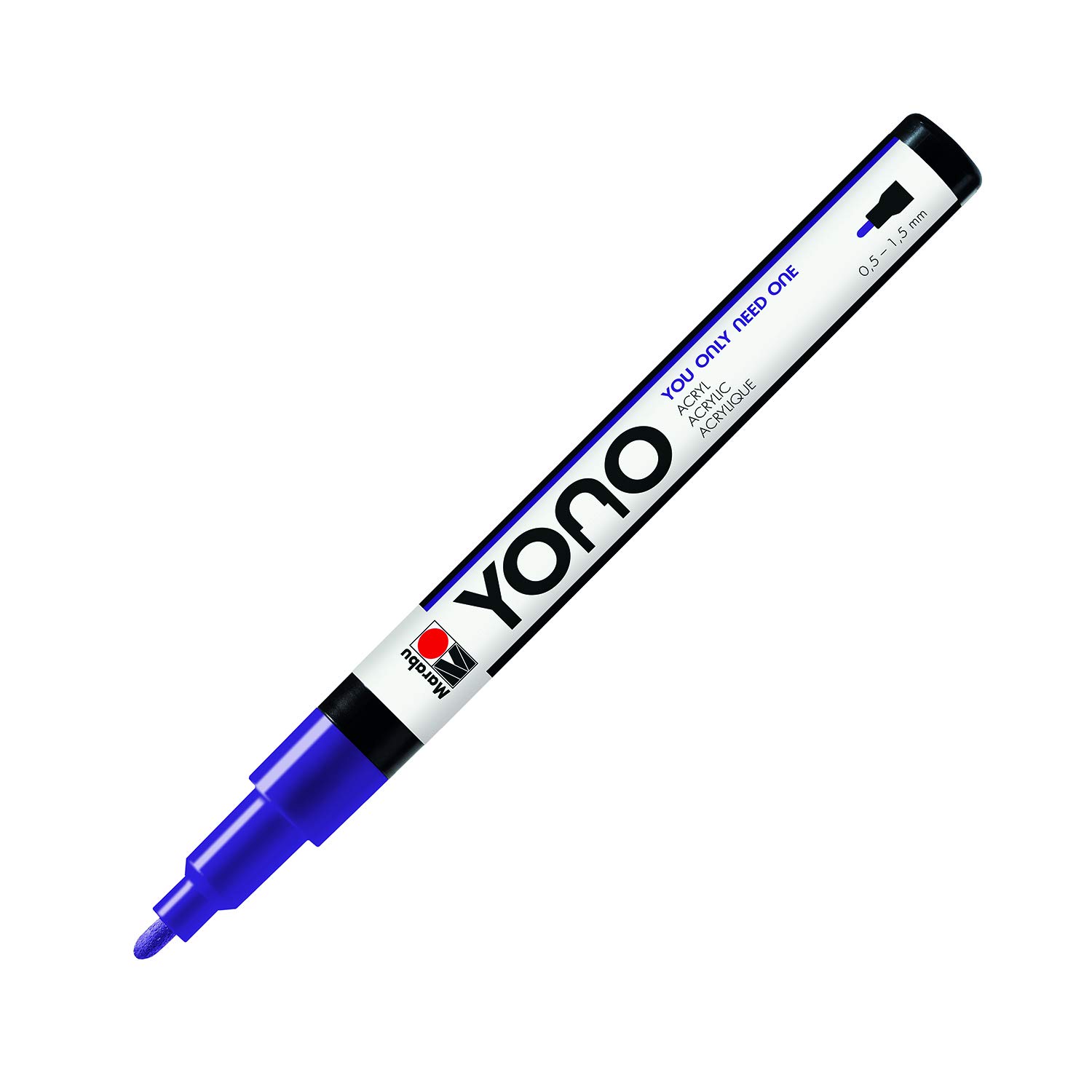 Marabu YONO Penna Acrilica Giapponese - Punta Rotonda 0,5-1,5 Mm, Impermeabile, Per Vetro, Legno, Pietra, Tessuto