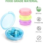 Petites pilules,8 Boîtes à pilules rondes, portables Mini Conteneur quotidien d'organisateur de pilules,Tiny entreposage de médicaments pour la purée de poche,Clear Compact Caddy Dispenser pour la vitamine, la morue, huile de foie - Couleur