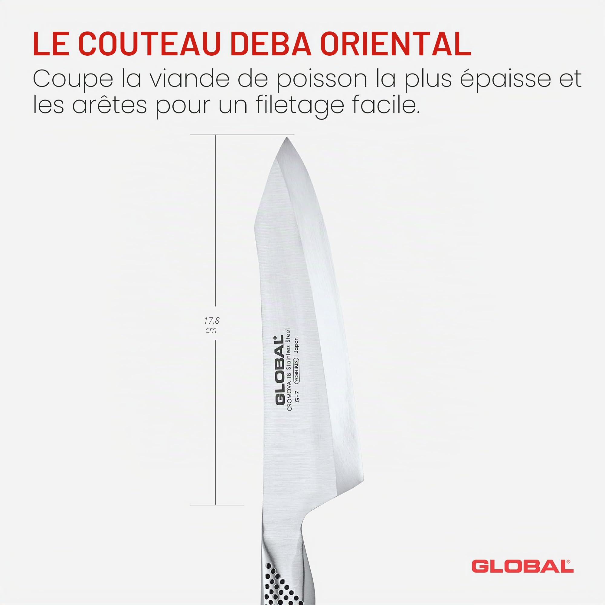 Global - G-7 - Couteau Oriental Deba - 18 cm