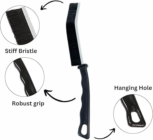 Miniatura 7 de Cepillo de limpieza de hendiduras de cerdas duras, cepillo de limpieza de huecos multifuncional, herramienta de cepillo de limpieza de esquinas,