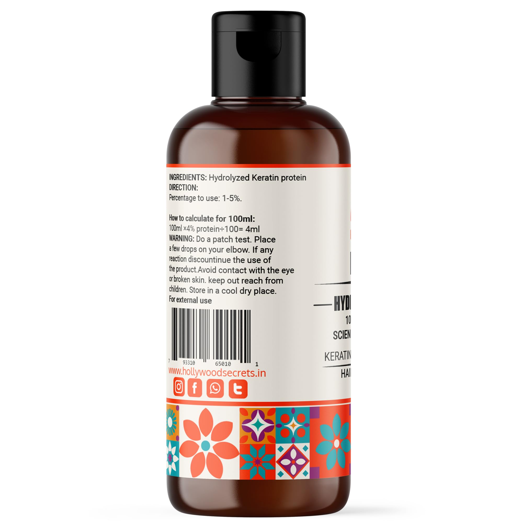 Hollywood Secrets DIY Hydrolyzed Protein Liquid 100 ml (Keratin Protein) Hair Treatment USED IN Shampoos | Hair conditioners | Hair balms | Skin care products 1
