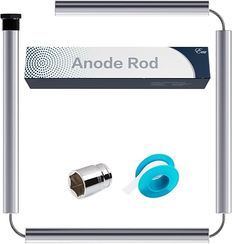 Eau - Varilla de ánodo de zinc de aluminio de 44 pulgadas, barra de ánodo flexible con olor a huevo podrido para GE, Rheem, Reliance, calentador de