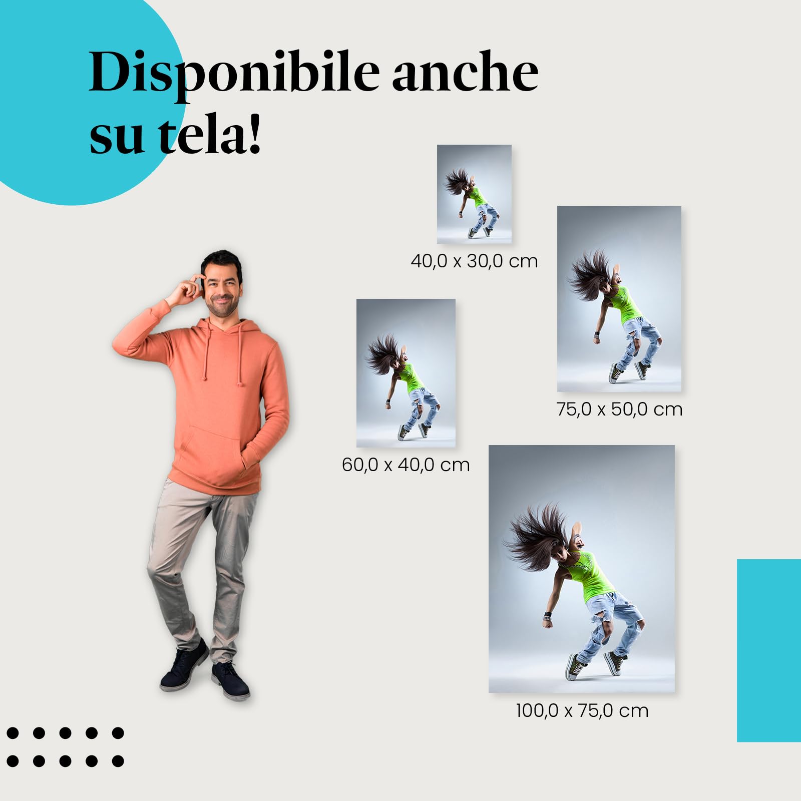 Postereck - 0667 - Ballerina hip hop, donna Street dance Musica Danza - Decorazione da Parete, Stampa Fotografica, Arredamento Interni, Quadri - Tela - 100,0 cm x 75,0 cm