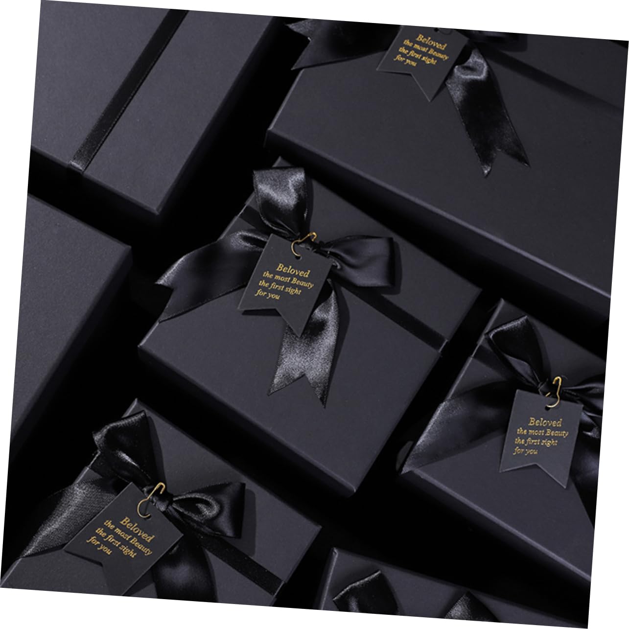 Healeved 6stücke Elegante Schwarze Geschenkkartons Mit Schleife Vielseitige Dekorative Verpackung Für Hochzeiten Valentinstag Partys Und Besondere Anlässe
