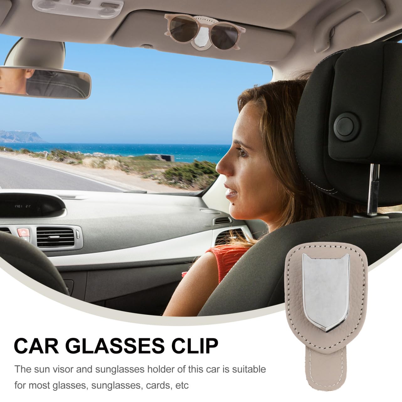 Mikinona 2pezzi Porta Occhiali Da Sole Per Auto Clip e Inossidabile Supporto Per Visiera Organizer Per Occhiali e Carte