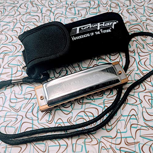 TurboPouch Harmonica Case & Holster with Lanyard - Black or Red (Black)