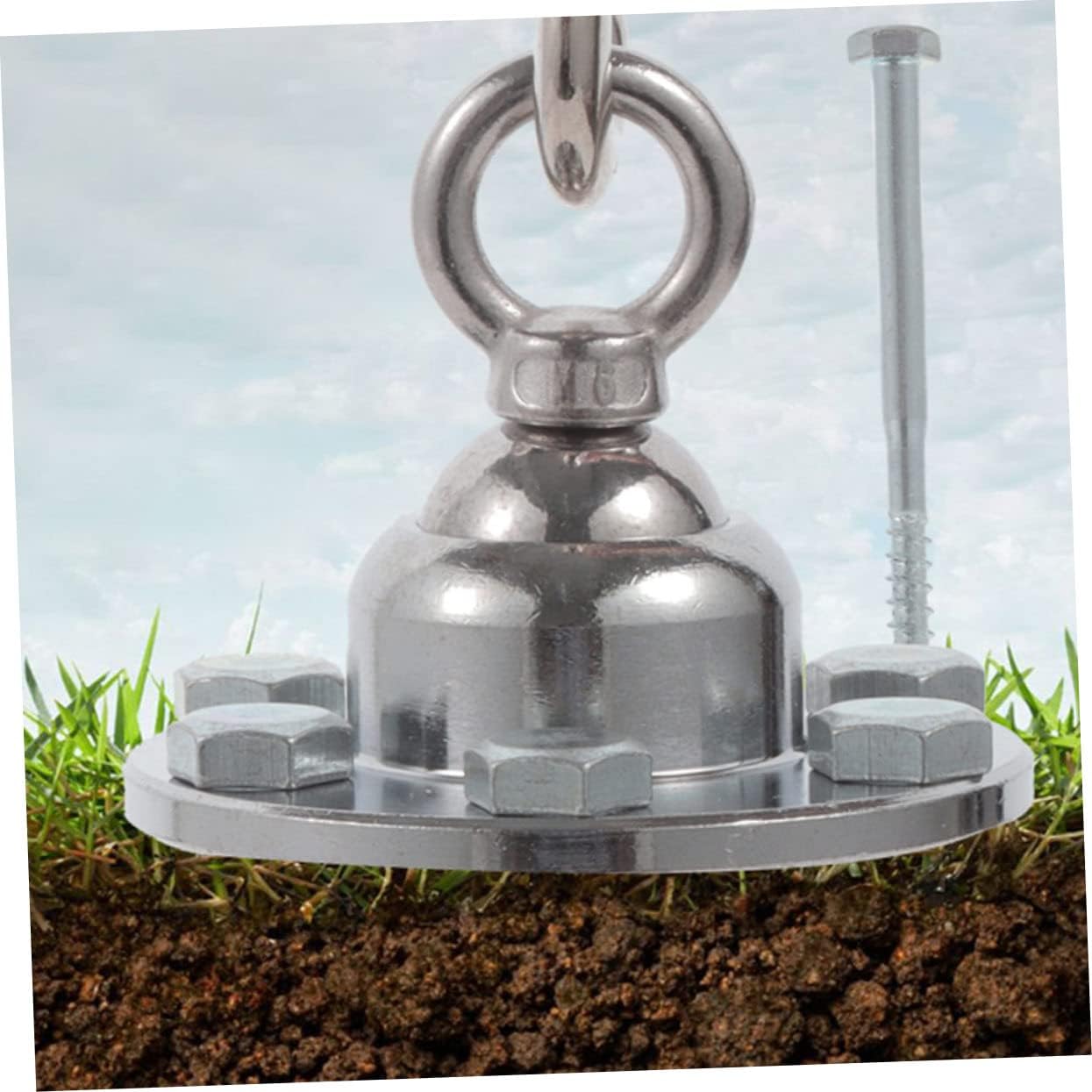 1set Swivel Dog Tie-Out Stake for Outdoor Use Heavy Duty Stainless Steel Dog for Camping and Parks Holds Multiple Pets Securely