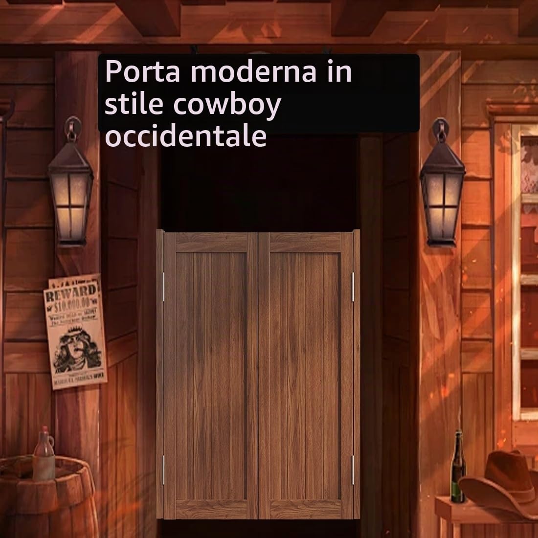 Porte Interne In Legno, Porte del Caffè Oscillanti, Porta a battente, 2 ante Porte da Saloon, Chiusura Automatica, Porte Interne for Partizione Bancone Entrata Ristorante(Nero,74 * 100cm)