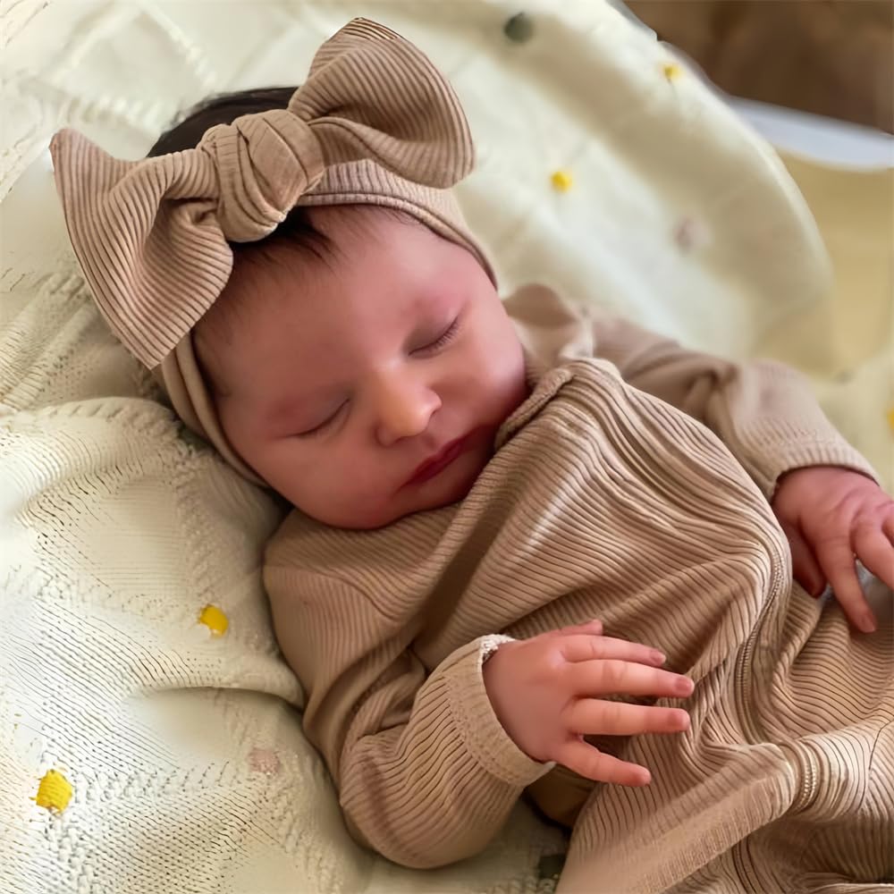 Lalka Reborn niemowlęta dziewczynki 50 cm słodka realistyczna lalka niemowlęca zamknięte oczy miękki bawełniany korpus wygląda jak prawdziwe dziecko