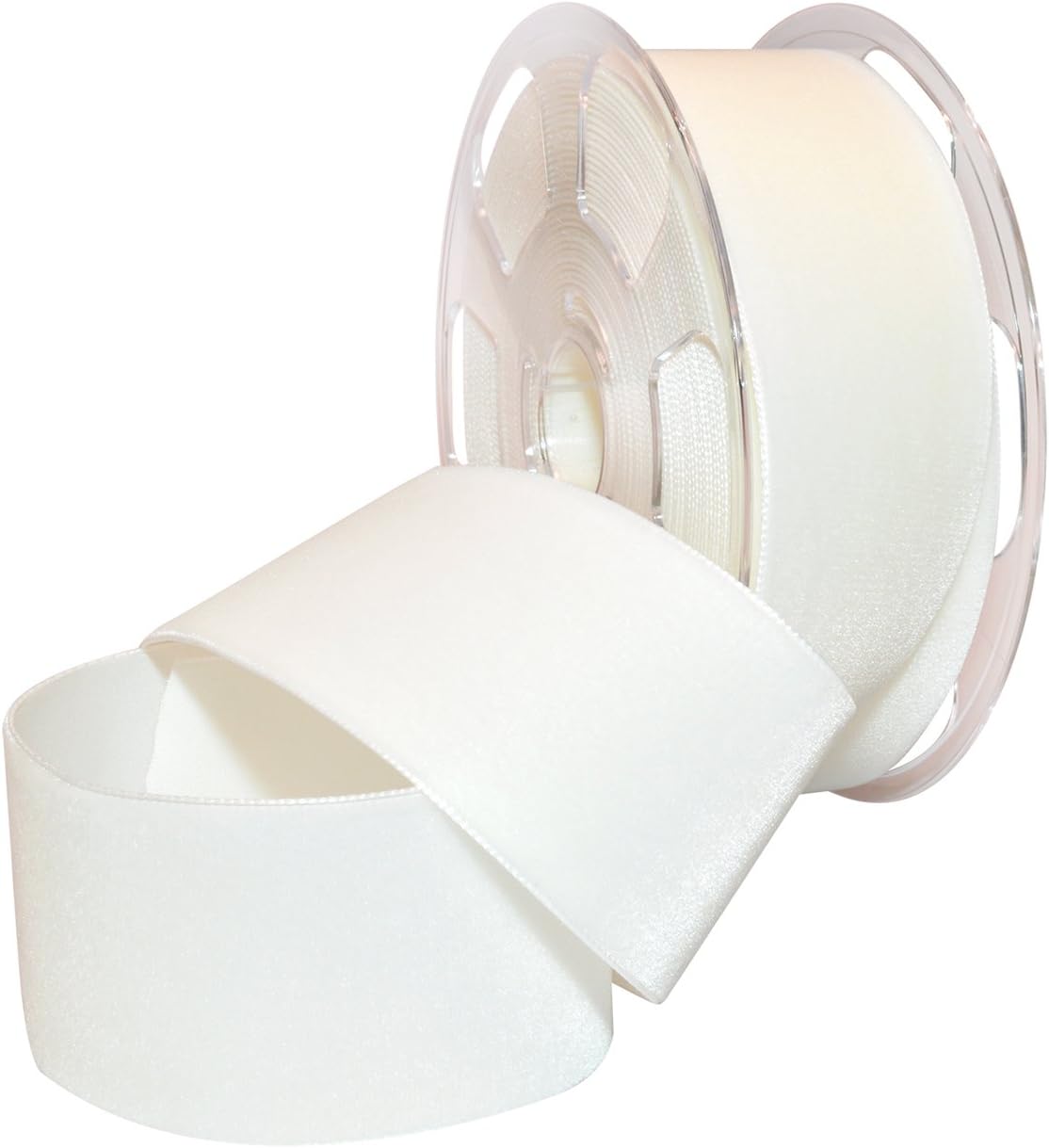 Morex Ribbon 01250/10-401 Nylvalour Swiss Velvet Nylon Ribbon, 2-Inch by 11-Yard, White, 2" x 11 Yd