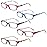 Henotin 5-Pack Reading Glasses Blue Light Blocking Anti Eyestrain Computer Reading Glasses for Women and Men Readers (Mixed color, 0.50, Diopters)