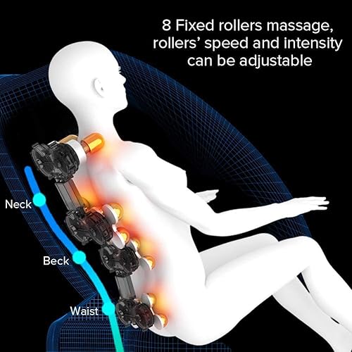 Miniatura 7 de FOELRO Silla de masaje actualizada 2022 de gravedad cero Shiatsu reclinable de cuerpo completo con calefacción de espalda y rodillos de pies (caqui)
