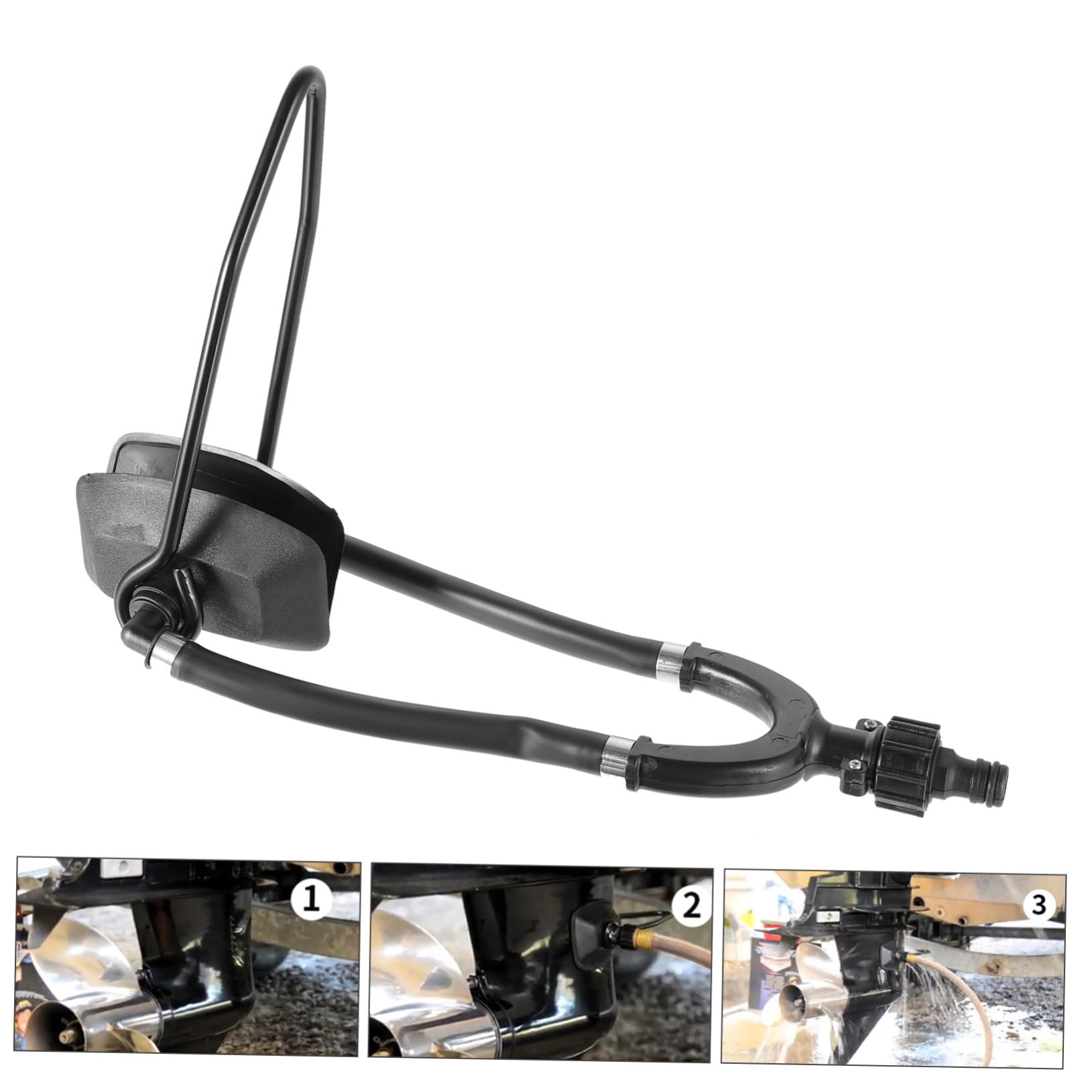 Motor Flusher Außenborder mit Dual Water Feed Kompatibel für Boots und Sterndrive Motoren Inklusive Schnellanschluss für Gartenschlauch Rechteckige Muff Cups für Effiziente