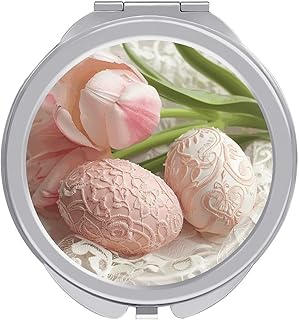 Espejo de maquillaje de tulipanes y encaje, e...