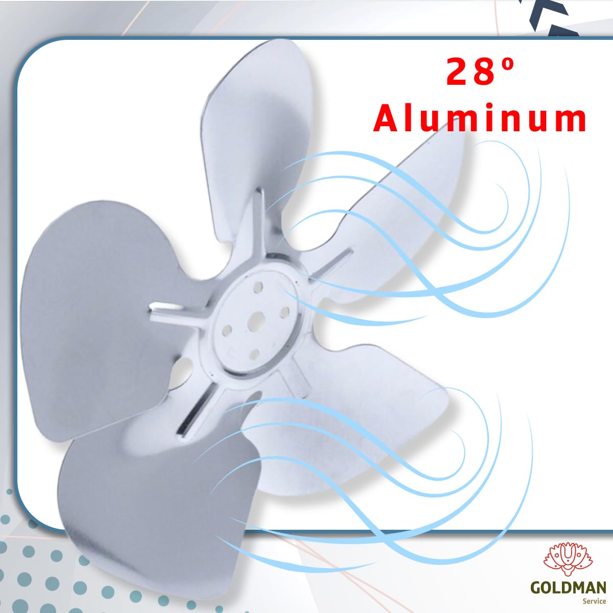 GOLDMAN SERVICE | Recambio Aspas Metálicas de Aluminio para Motor Fan Ventilador Botellero | Compatible Grandes Marcas | Diámetro Ø200mm