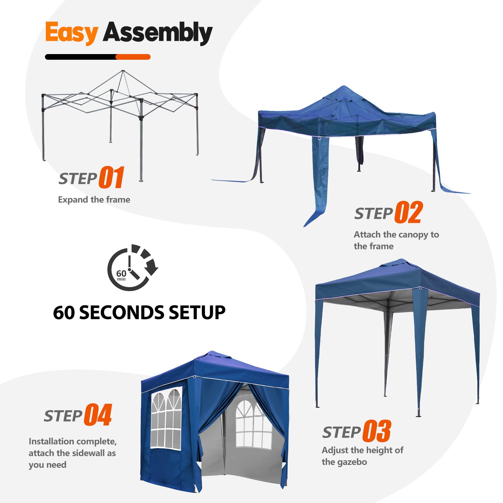 SANHENG Gazebo pop up, tenda pop-up con pesi, completamente impermeabile, gazebo ideale per feste all'aperto e campeggio