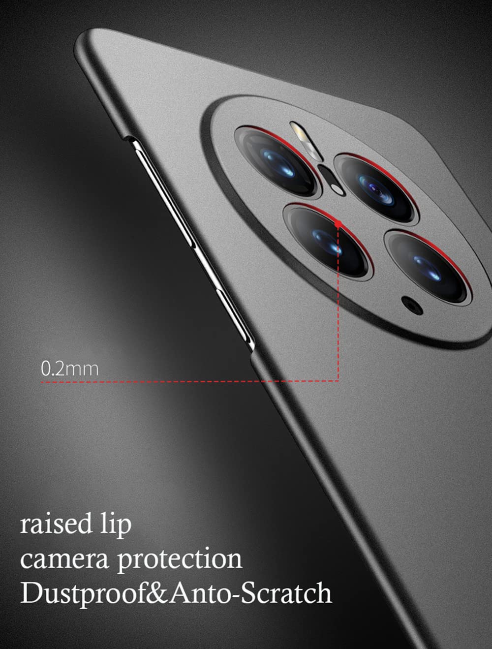 Custodia HAOYE Per Huawei Mate 50 Pro Con Anello Supporto 360° – Silicone Morbido TPU Design Galvanico Elegante (Nero) - 4